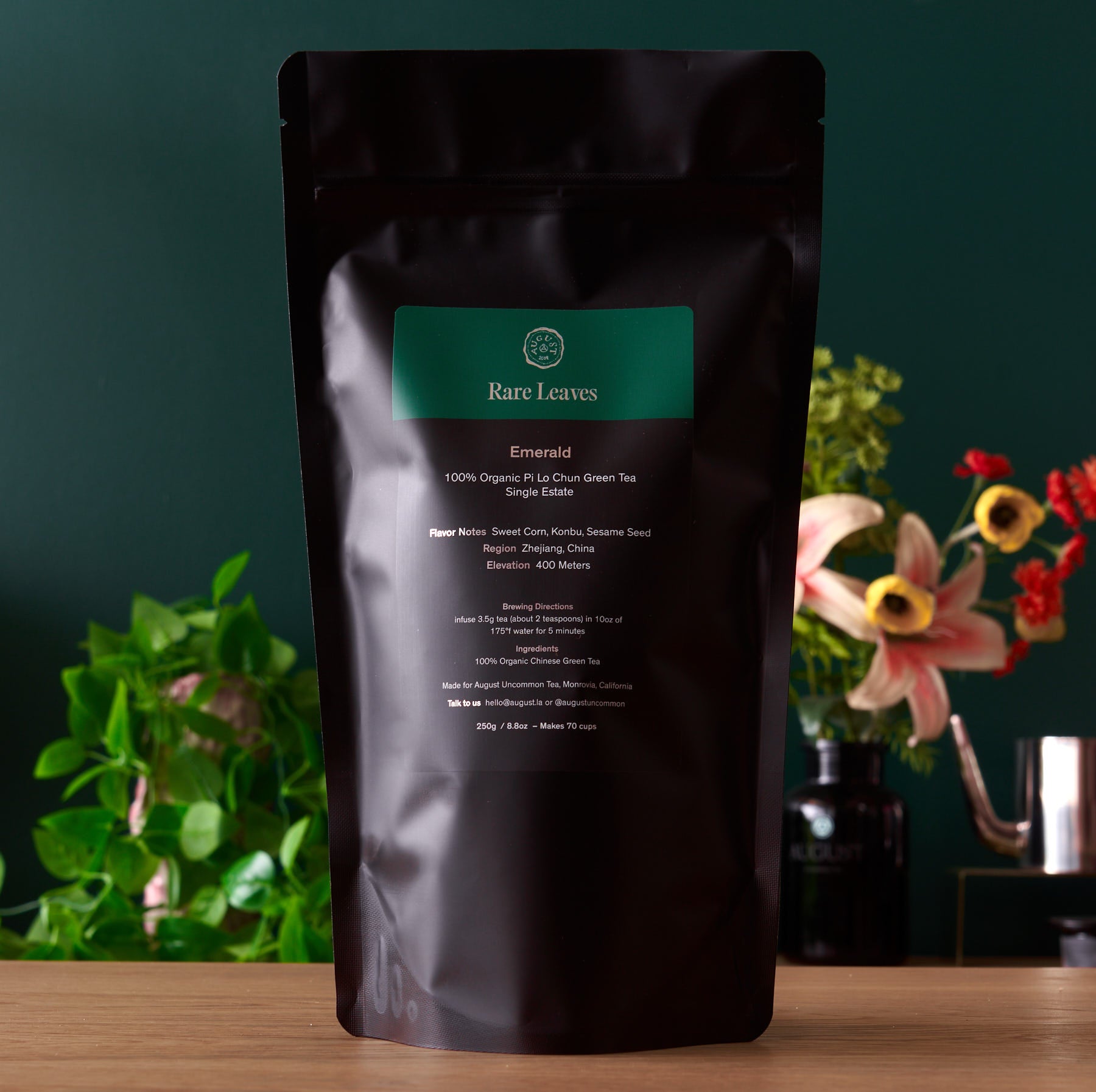 August Uncommon Rare Leaves Emerald - Single Estate Pi Lo Chun Green Tea