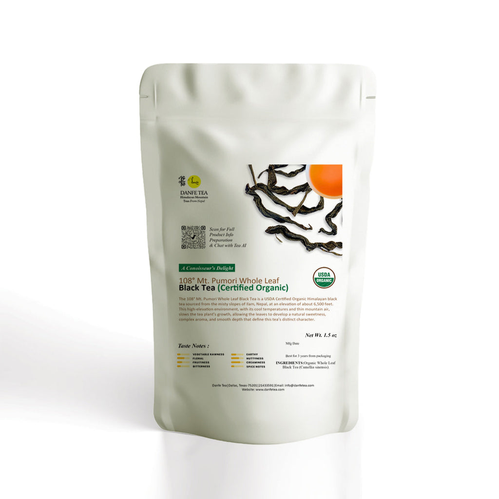 Danfe 108° Mt. Pumori Whole Leaf Black Tea – USDA Certified Organic