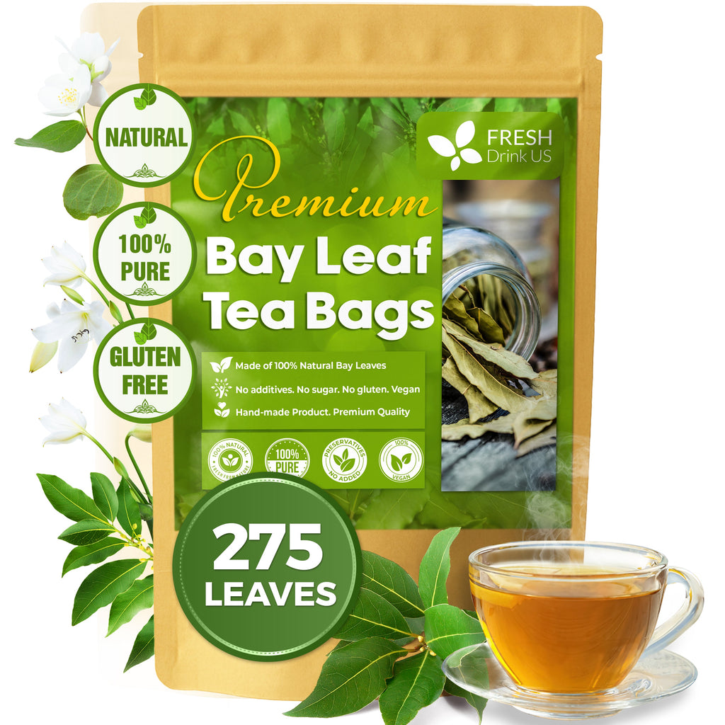 Premium Dried Bay Leaves, Tea Bags, Powder, Bay Leaves Spice, Whole Nice Leaves, Wildcrafted, Fresh Harvested, Bay Leaves For Cooking, Sugar-Free, Gluten Free, Caffeine Free, Vegan Herbal Tea