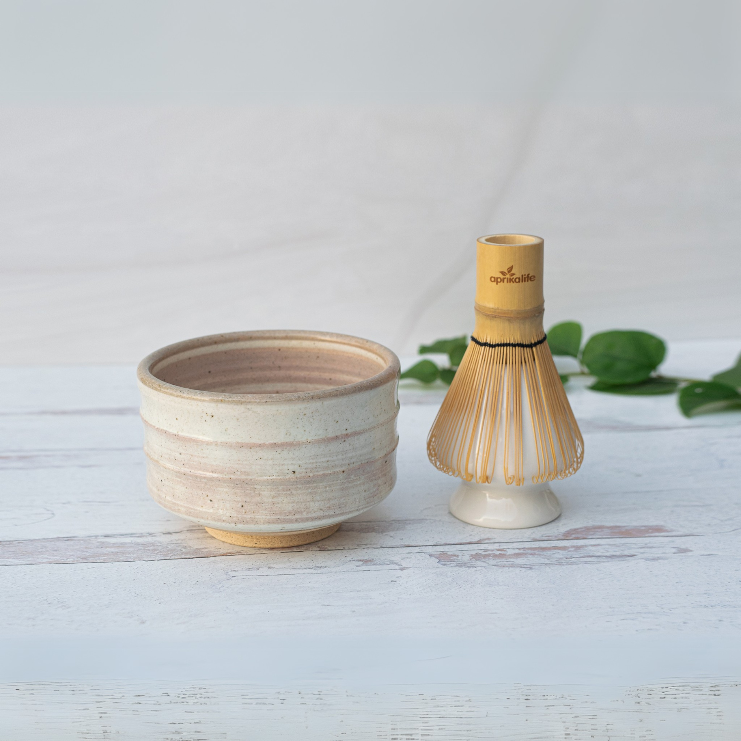 Aprika Life Beige Ceramic Matcha Bowl