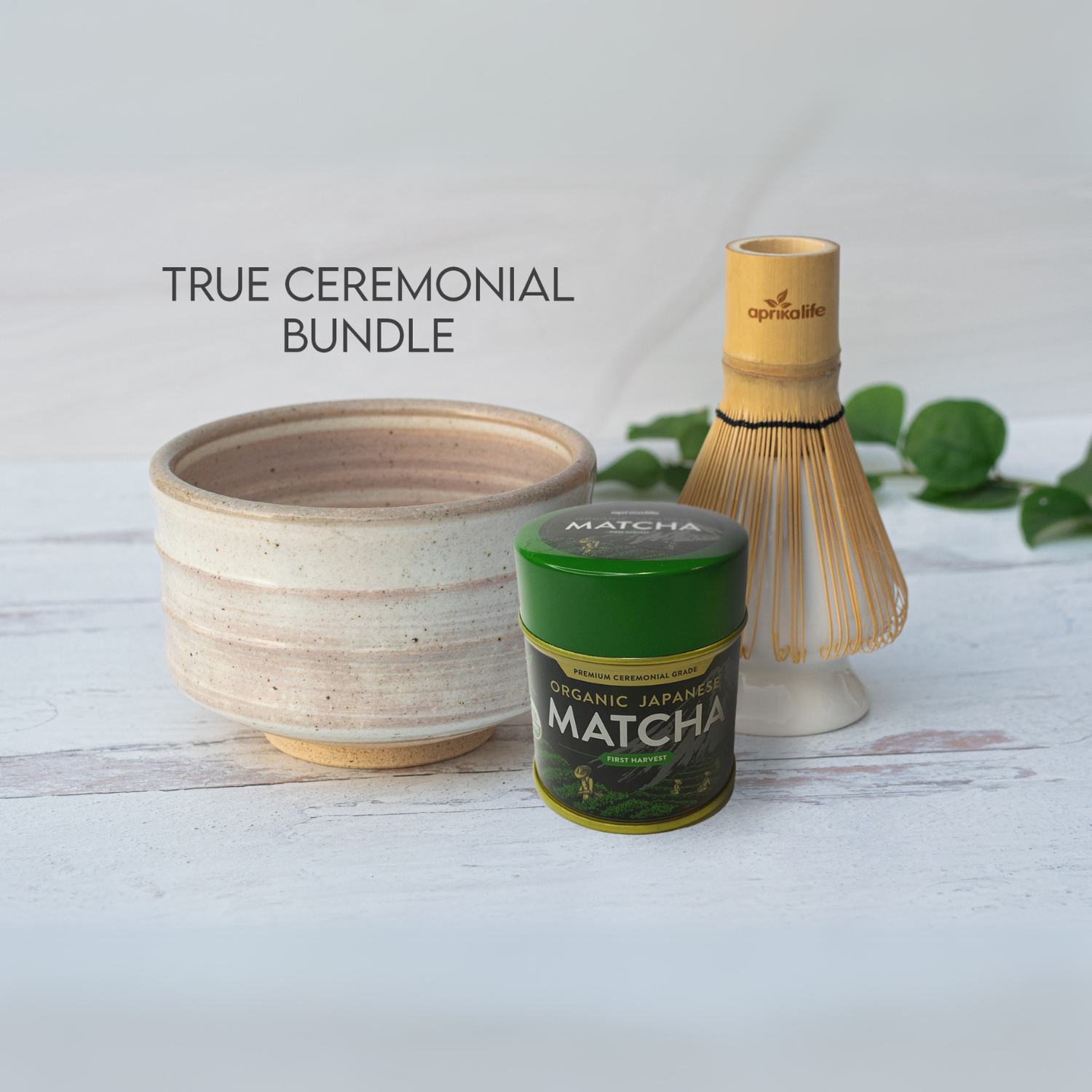 Aprika Life Beige Ceramic Matcha Bowl