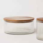 Fleck Fluted Glass Storage Jars - set of 3