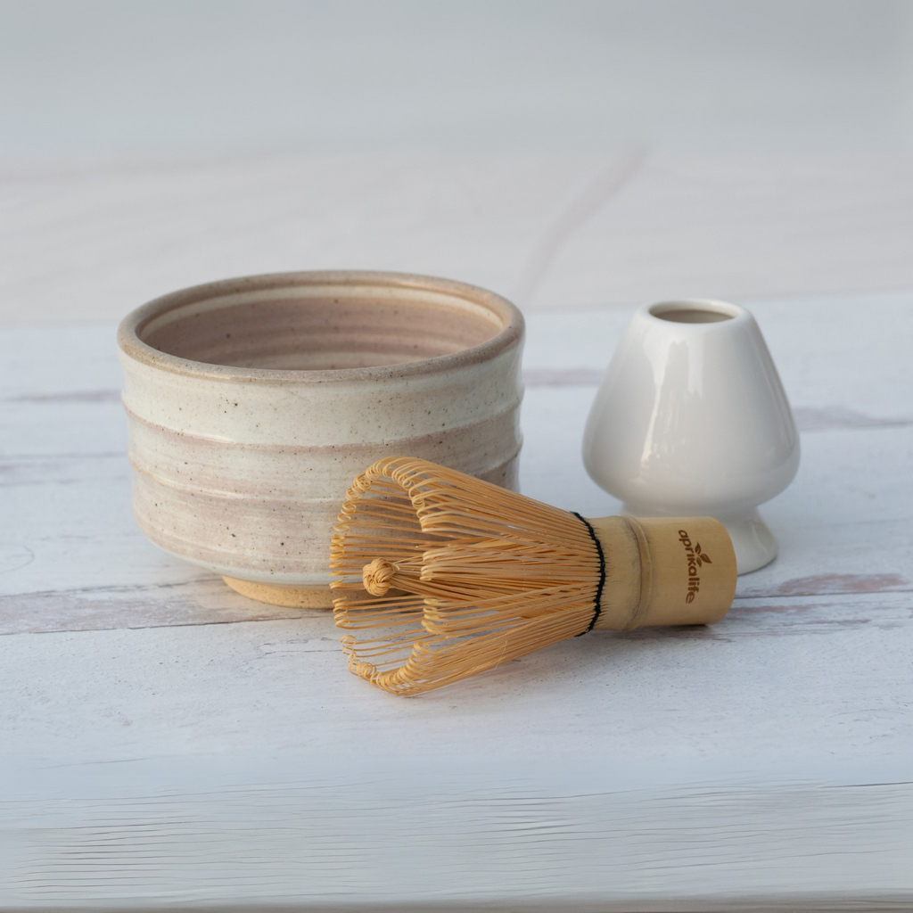 Aprika Life Beige Ceramic Matcha Bowl