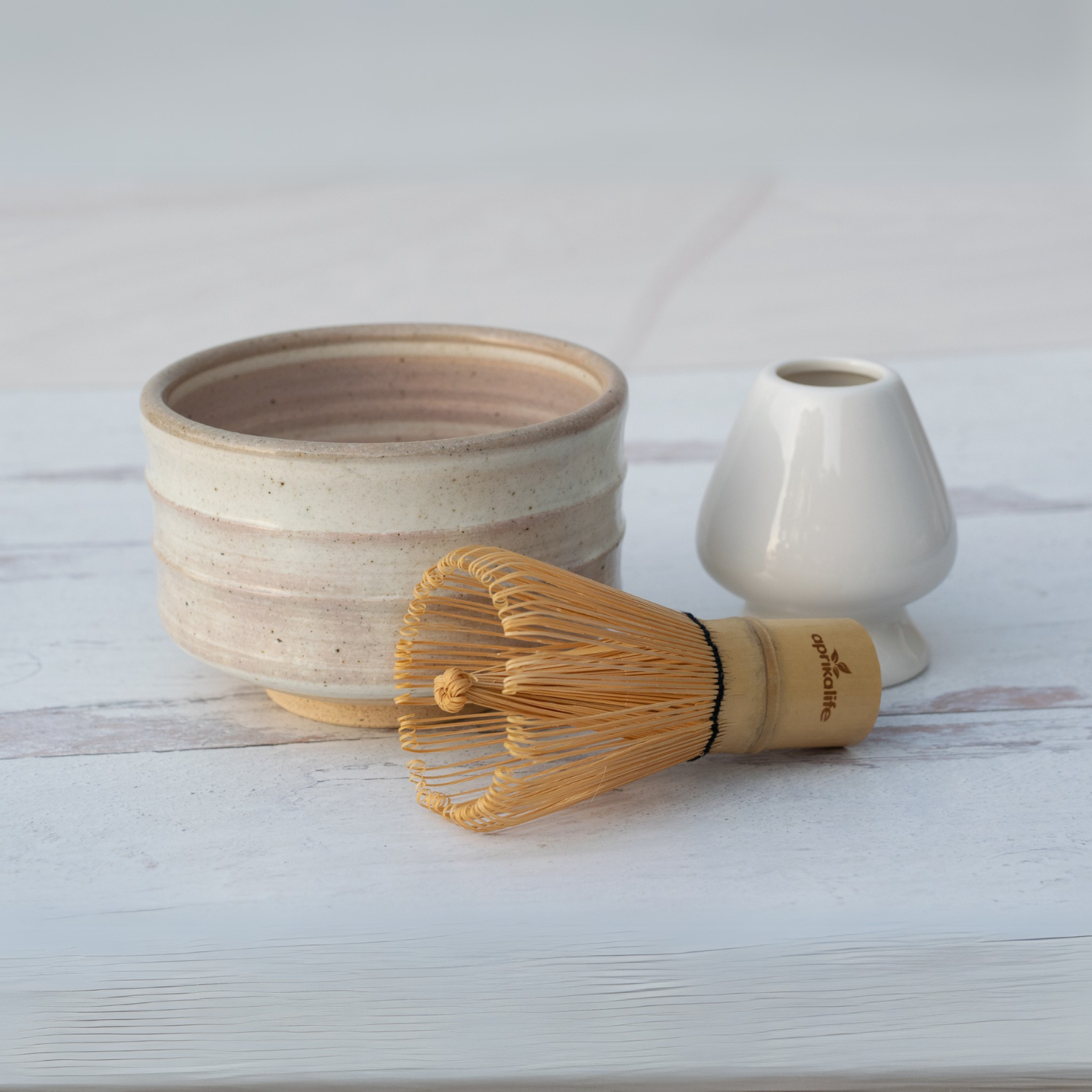 Aprika Life Beige Ceramic Matcha Bowl