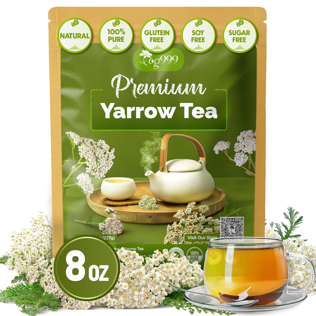 Premium Yarrow Tea Leaves | Naturally Aromatic, Freshly Packed Loose Leaf Yarrow Herbal Tea
