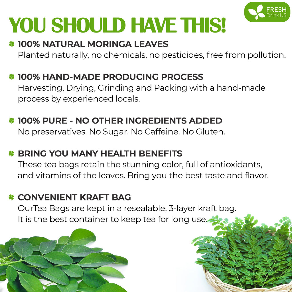 FreshDrinkUS Moringa Leaf Tea Bags