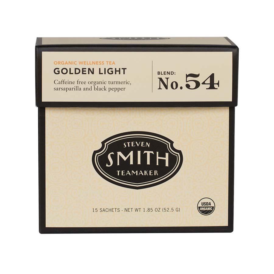 Smith Teamaker ORGANIC GOLDEN LIGHT TURMERIC BLEND NO. 54 (15 TEA BAGS, 1.85 OZ) Herbal Tea