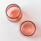 Creative Women Handblown Hammered Glass Water Tumbler, Blush - set of 4