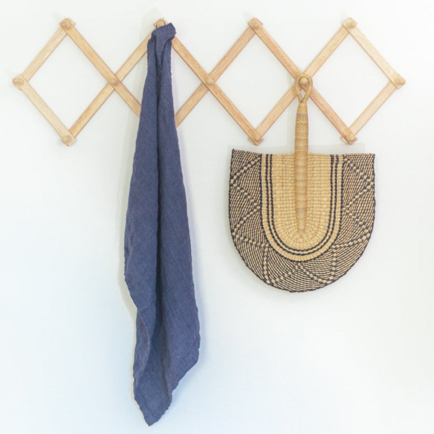 Creative Women Stone Washed Linen Tea Towel - Navy