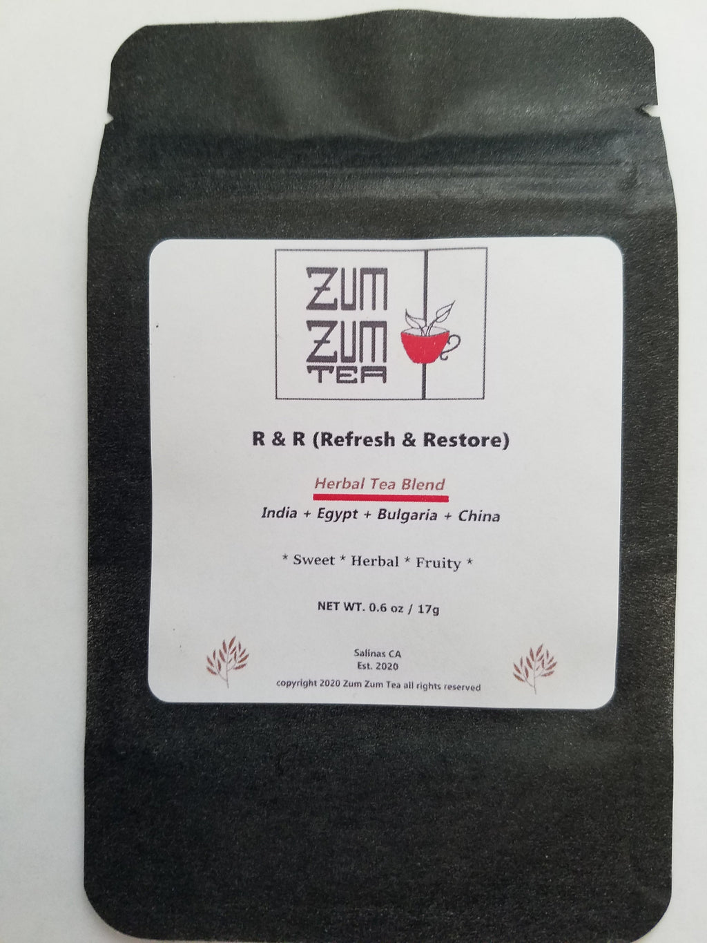 Zum Zum R & R (Refresh & Restore) Herbal Tea