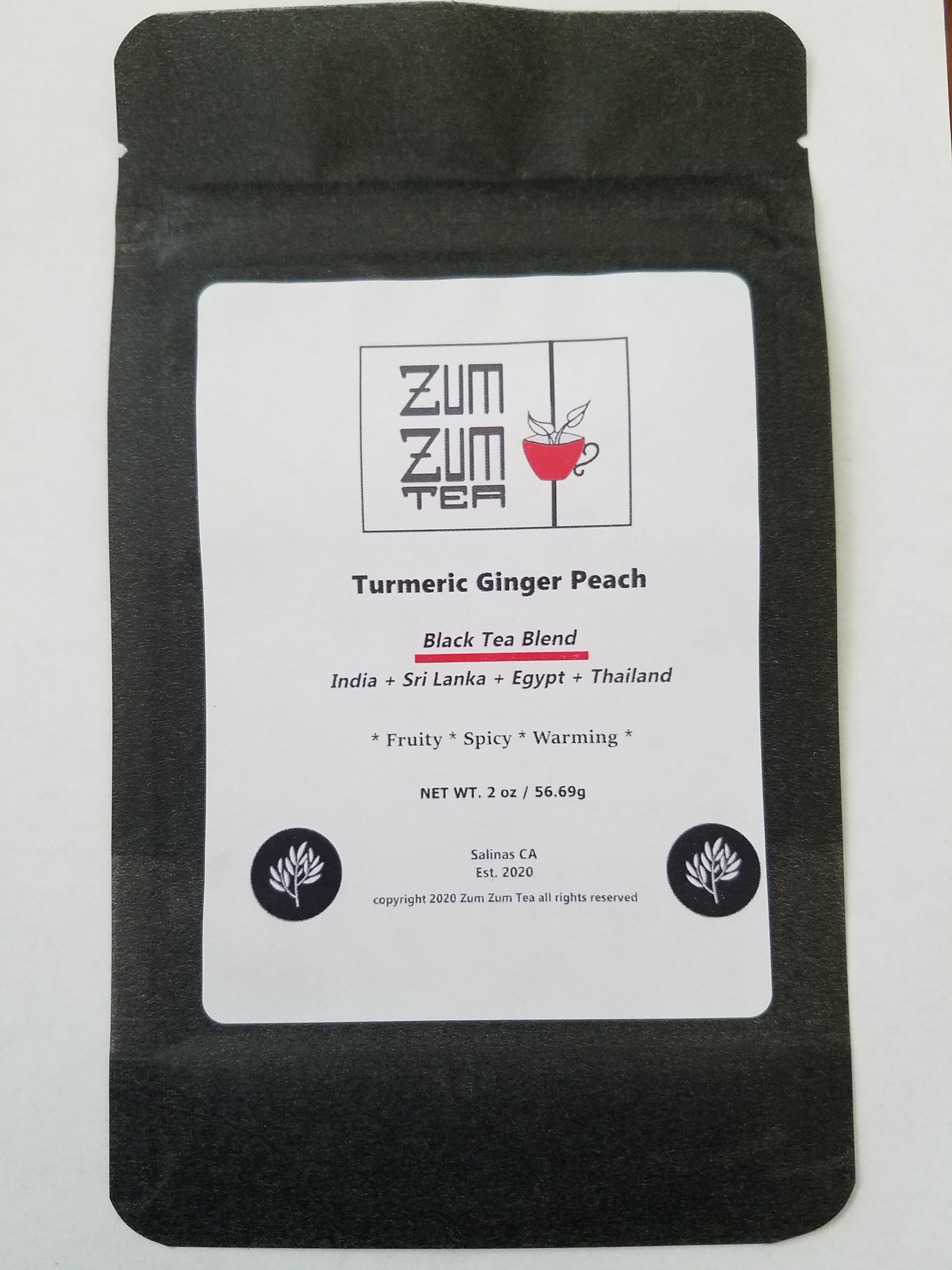 Zum Zum Turmeric Ginger Peach Herbal Tea