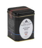 Harney & Sons Scottish Morn loose tea in a 4 oz package, featuring a vibrant design and brand labeling.