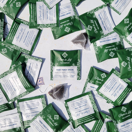 Piper and Leaf Front Porch Special Case of Tea Bag Envelopes- 50ct, featuring individually packaged tea sachets in a box.