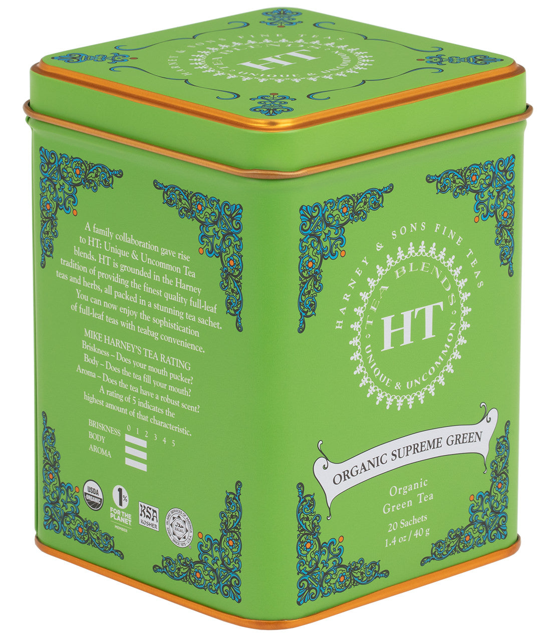 Harney & Sons Organic Supreme Green, HT Tin of 20 Sachets