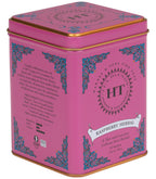 Harney & Sons Raspberry Herbal, HT Tin of 20 Sachets, featuring vibrant tea sachets and a sustainable tin design.