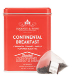 Harney & Sons Continental Breakfast, Tin of 20 Sachets, featuring sachets packaged for brewing tea