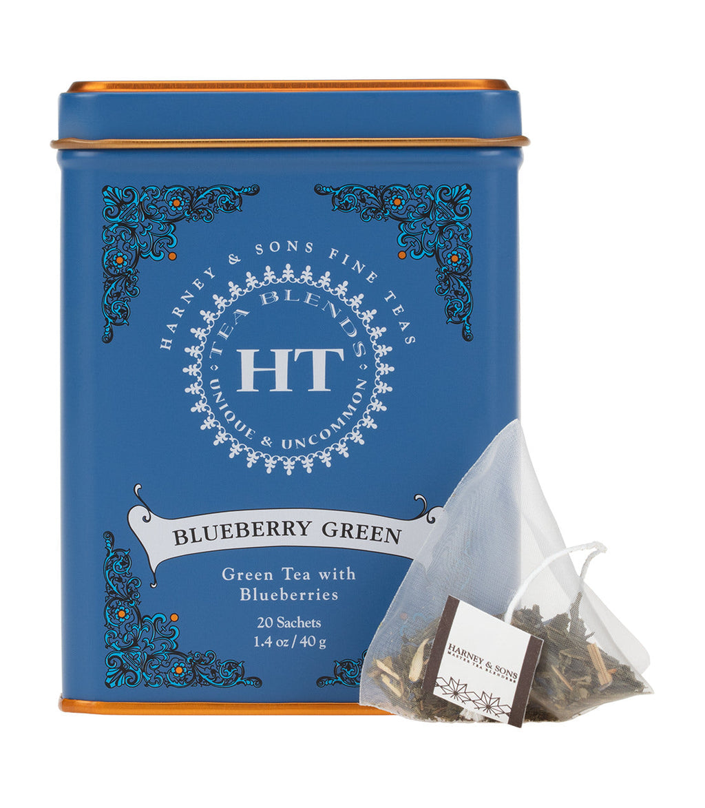 Harney & Sons Blueberry Green, HT Tin of 20 Sachets