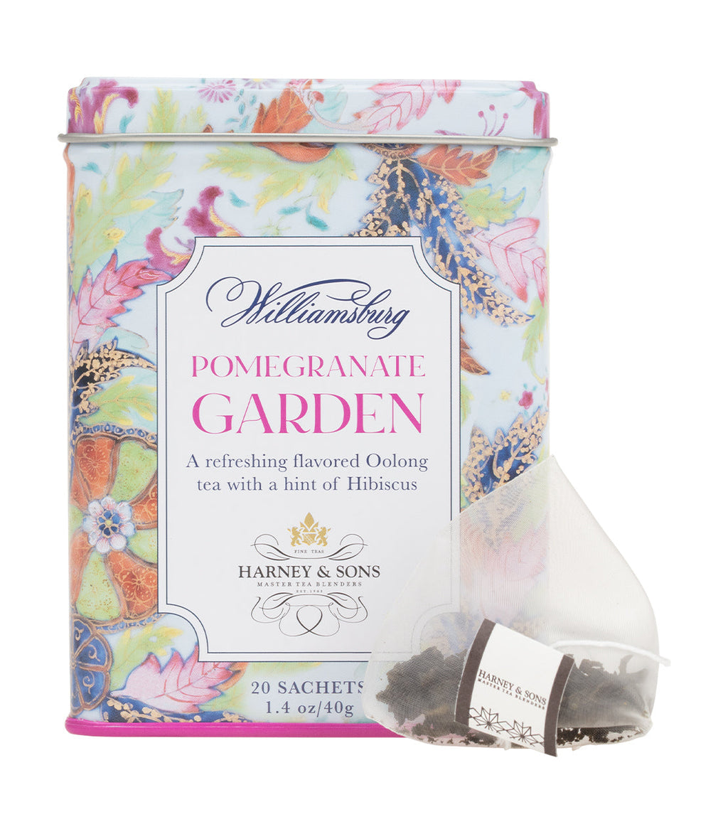 Harney & Sons Williamsburg Pomegranate Garden, Tin of 20 Sachets
