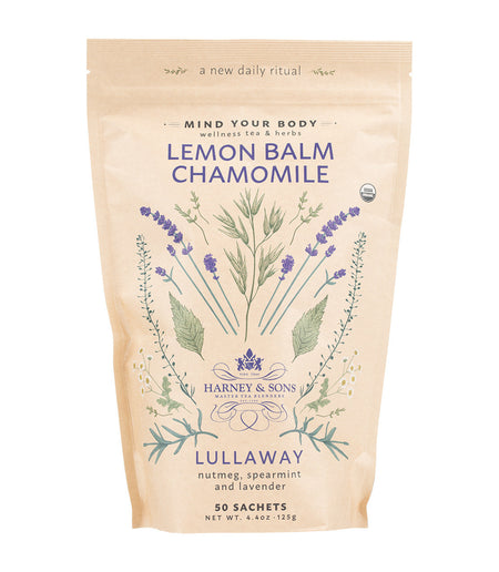 Harney & Sons Organic Lemon Balm Chamomile, Bag of 50 Sachets Herbal Tea