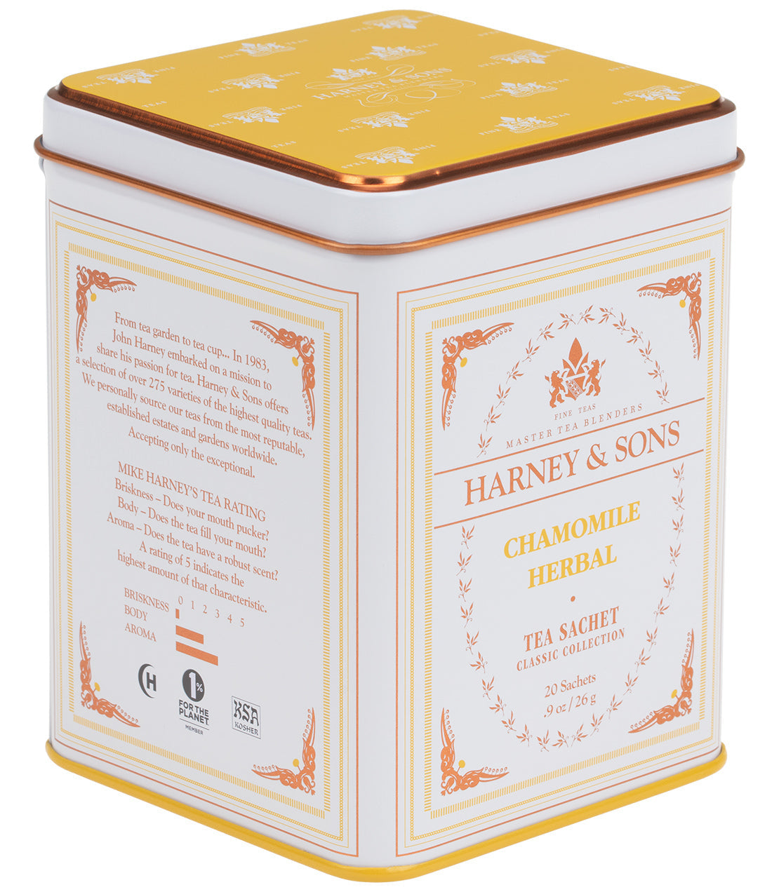 Harney & Sons Chamomile Herbal, Classic Tin of 20 Sachets