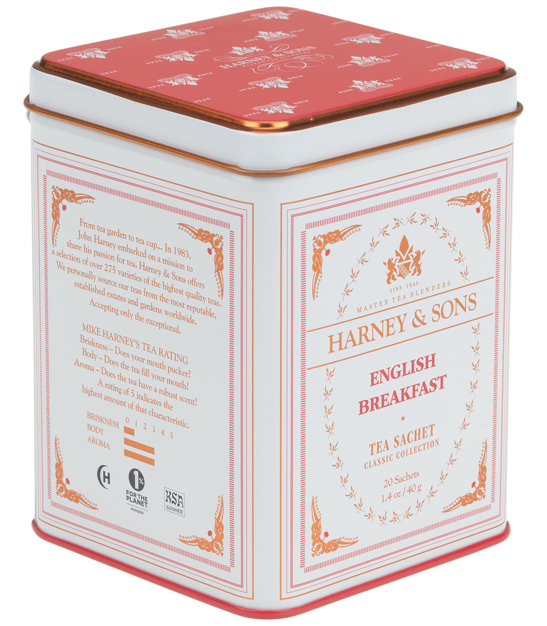 Harney & Sons English Breakfast, Classic Tin of 20 Sachets