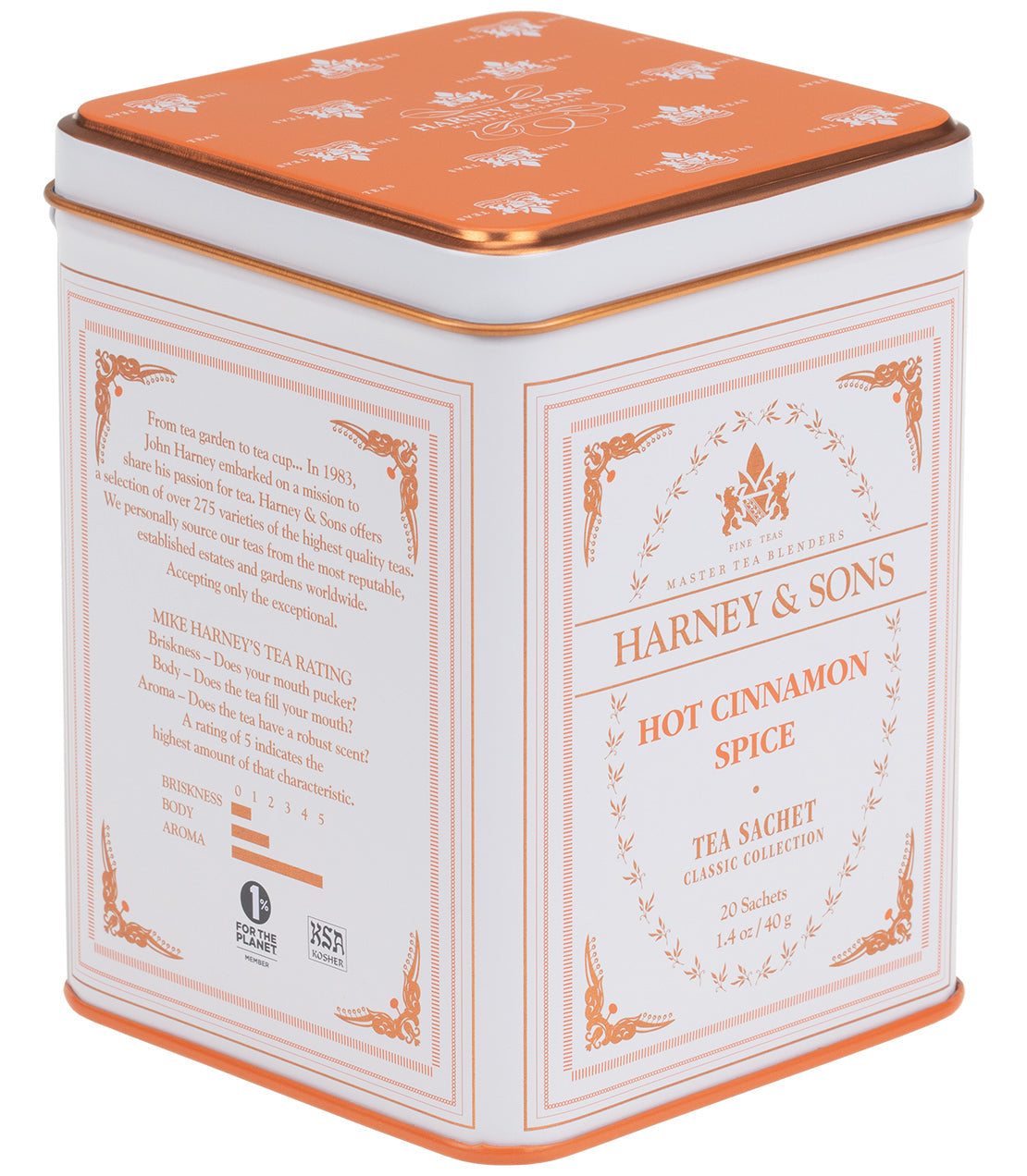 Harney & Sons Hot Cinnamon Spice, Classic Tin of 20 Sachets