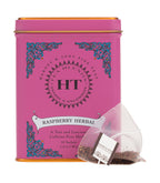 Harney & Sons Raspberry Herbal, HT Tin of 20 Sachets, shown in a tin packaging with sachets visible.