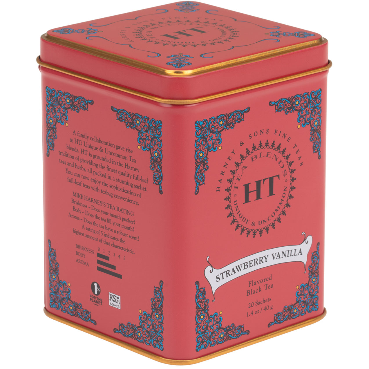 Harney & Sons Strawberry Vanilla, HT Tin of 20 Sachets