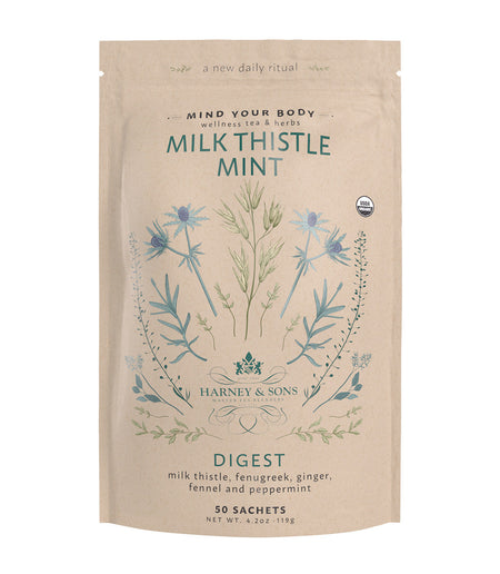 Harney & Sons Organic Milk Thistle Mint, Bag of 50 Sachets Herbal Tea