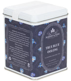 Harney & Sons True Blue Oolong, Tin of 20 Sachets, features a tin containing premium oolong tea sachets with butterfly pea flowers.