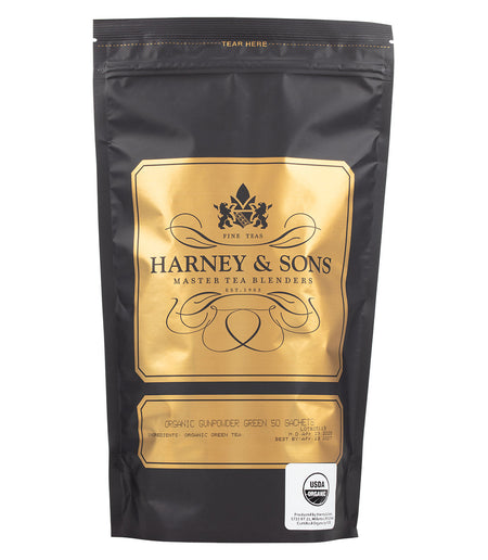 Harney & Sons Organic Gunpowder, Bag of 50 Sachets Green Tea