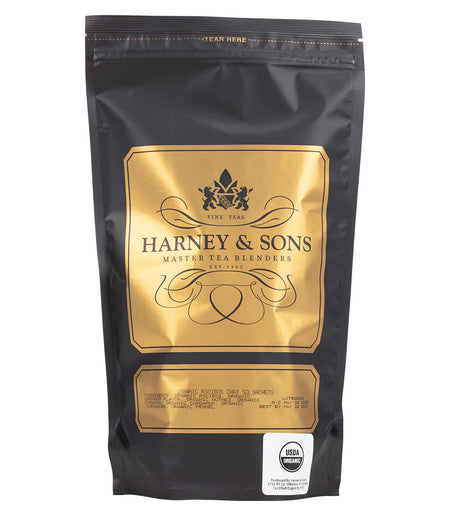 Harney & Sons Organic Rooibos Chai, Bag of 50 Sachets Tea