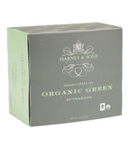 Harney & Sons Organic Green Premium Teabags in a box, featuring 40 individually wrapped teabags with organic green tea.