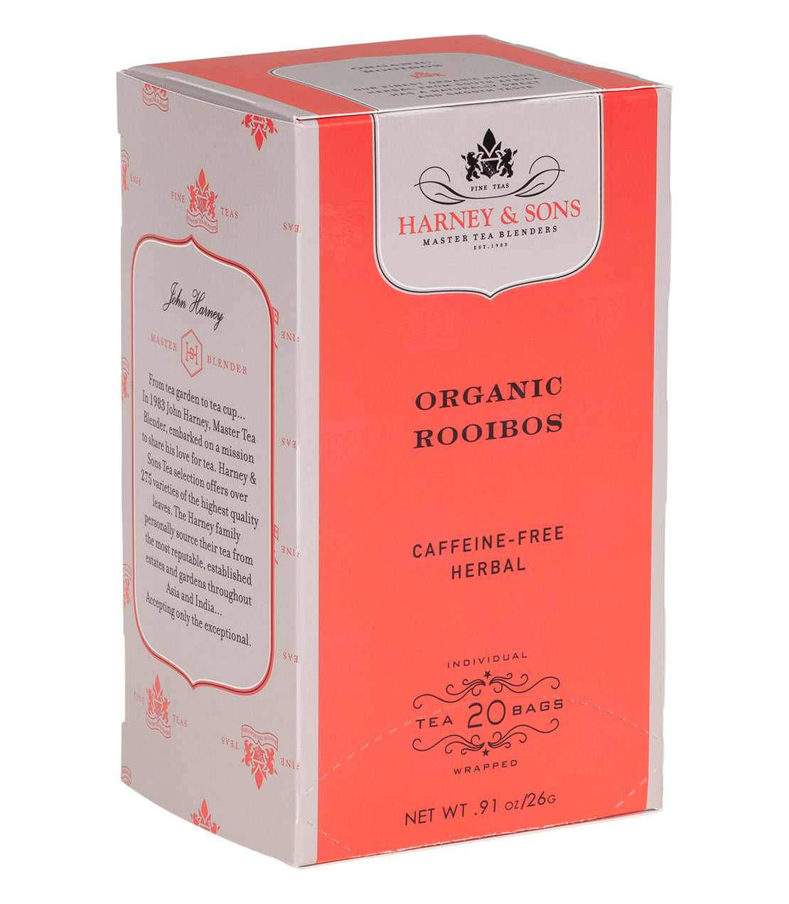 Harney & Sons Organic Rooibos, Box of 20 Premium Teabags