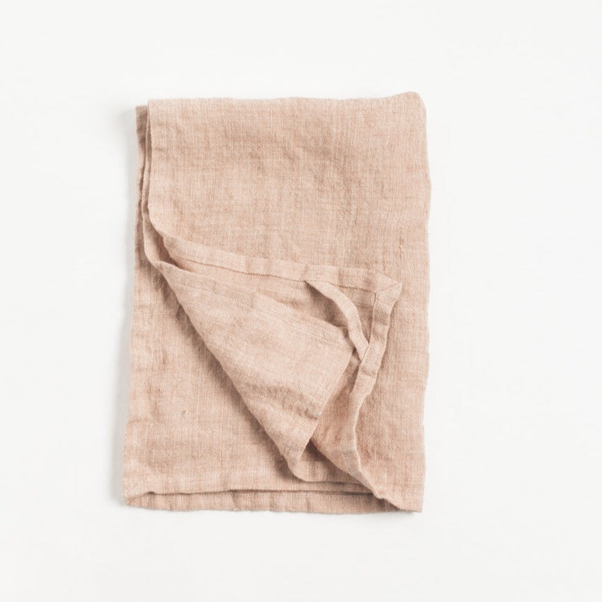 Creative Women Stone Washed Linen Tea Towel - Blush