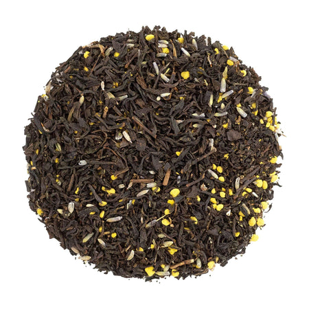 Beach House Beekeeper Grey loose-leaf tea featuring organic black tea, bee pollen, and Washington lavender in a Kraft pouch.
