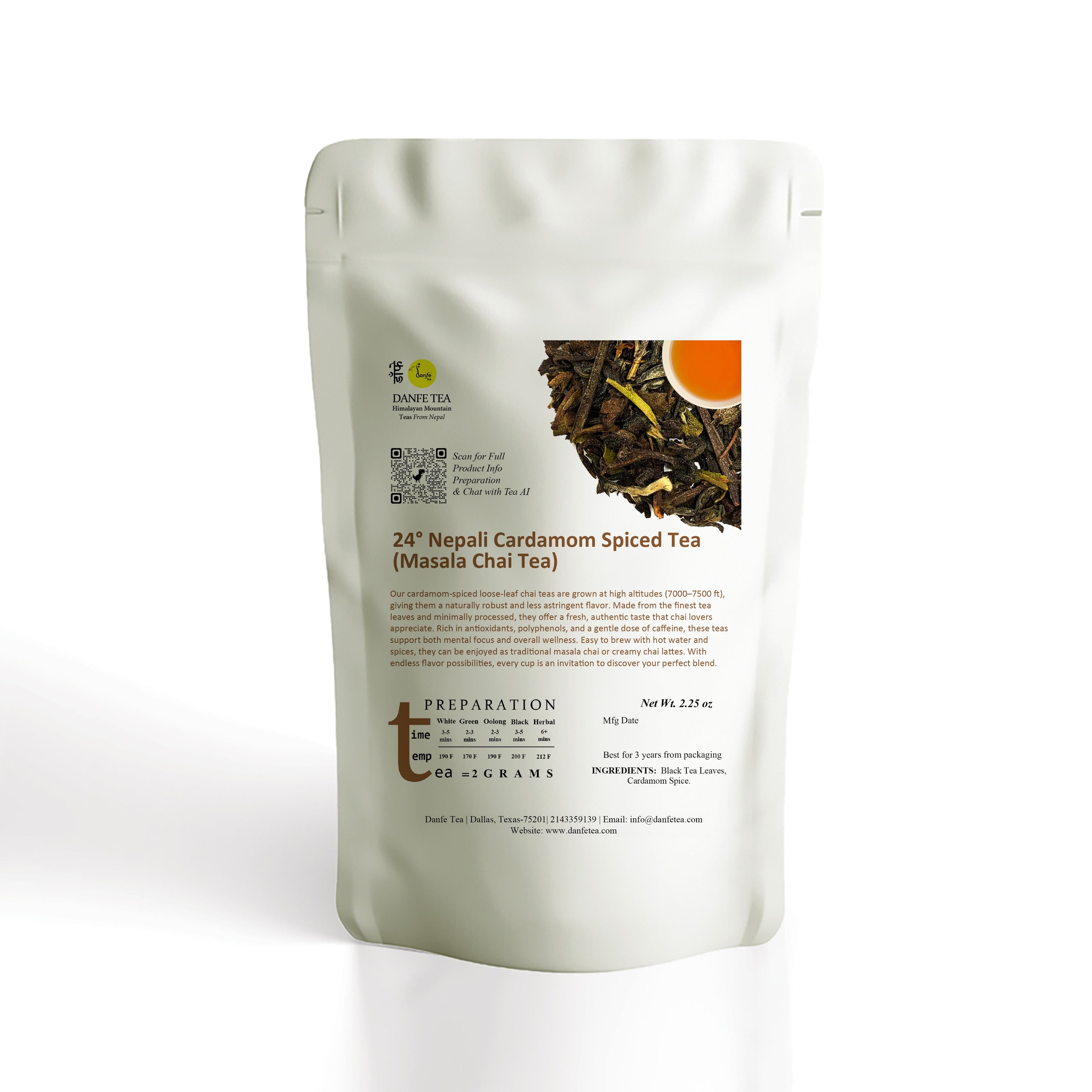 Danfe Nepali Cardamom Spiced Tea (Masala Chai Tea)