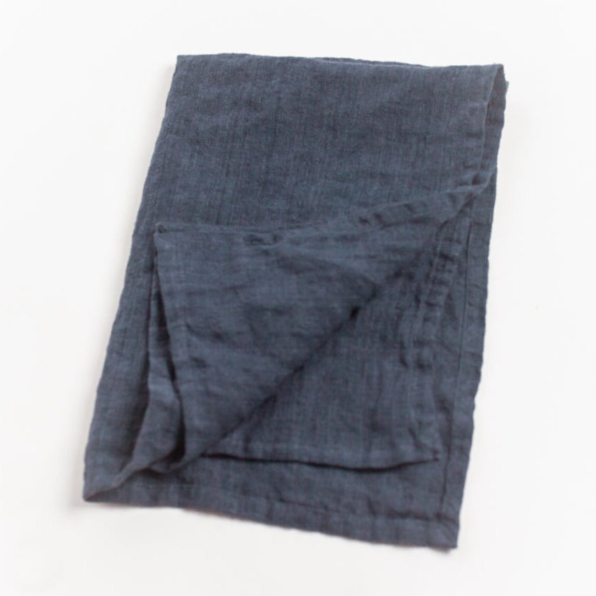 Creative Women Stone Washed Linen Tea Towel - Navy