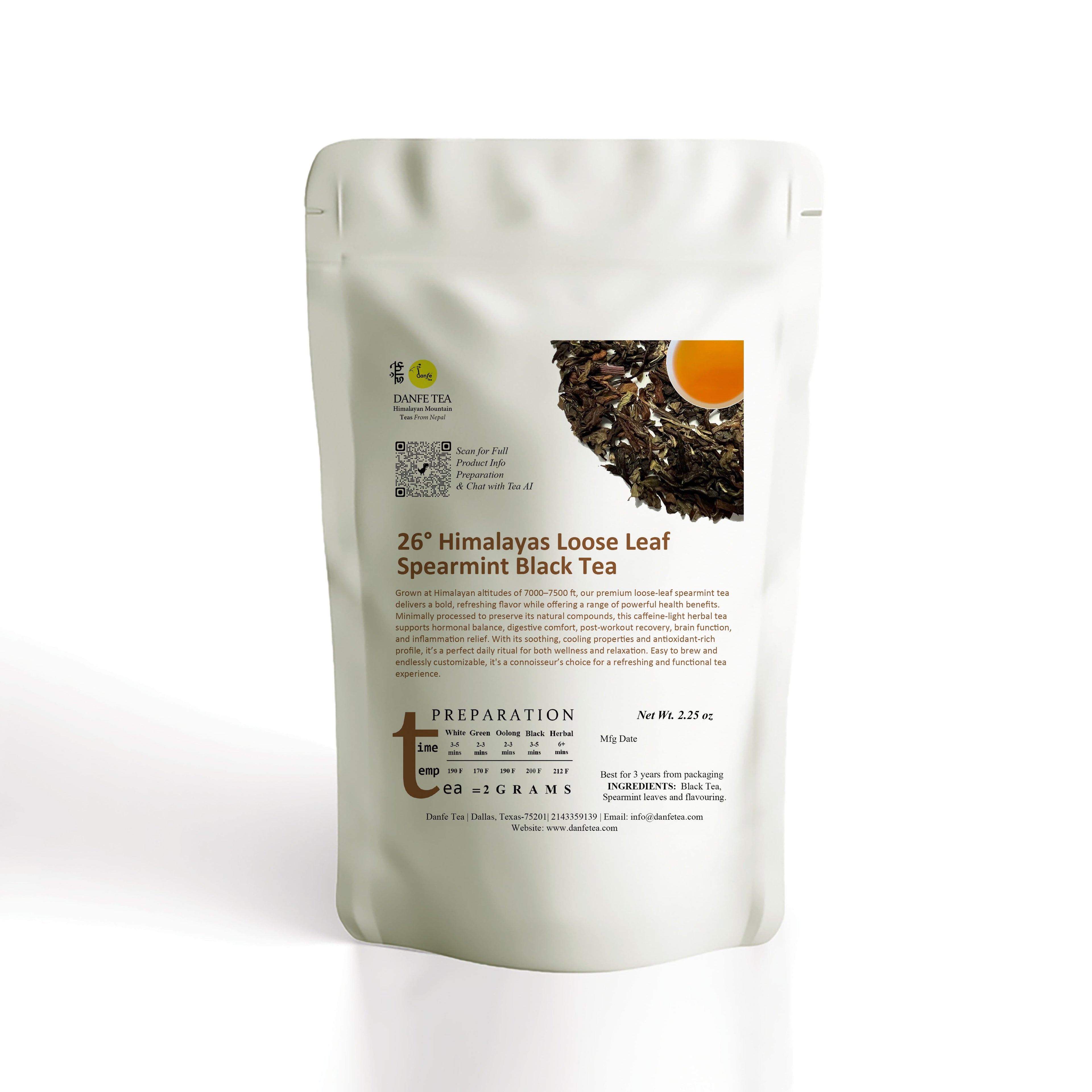Danfe Himalayas Loose Leaf Spearmint Black Tea