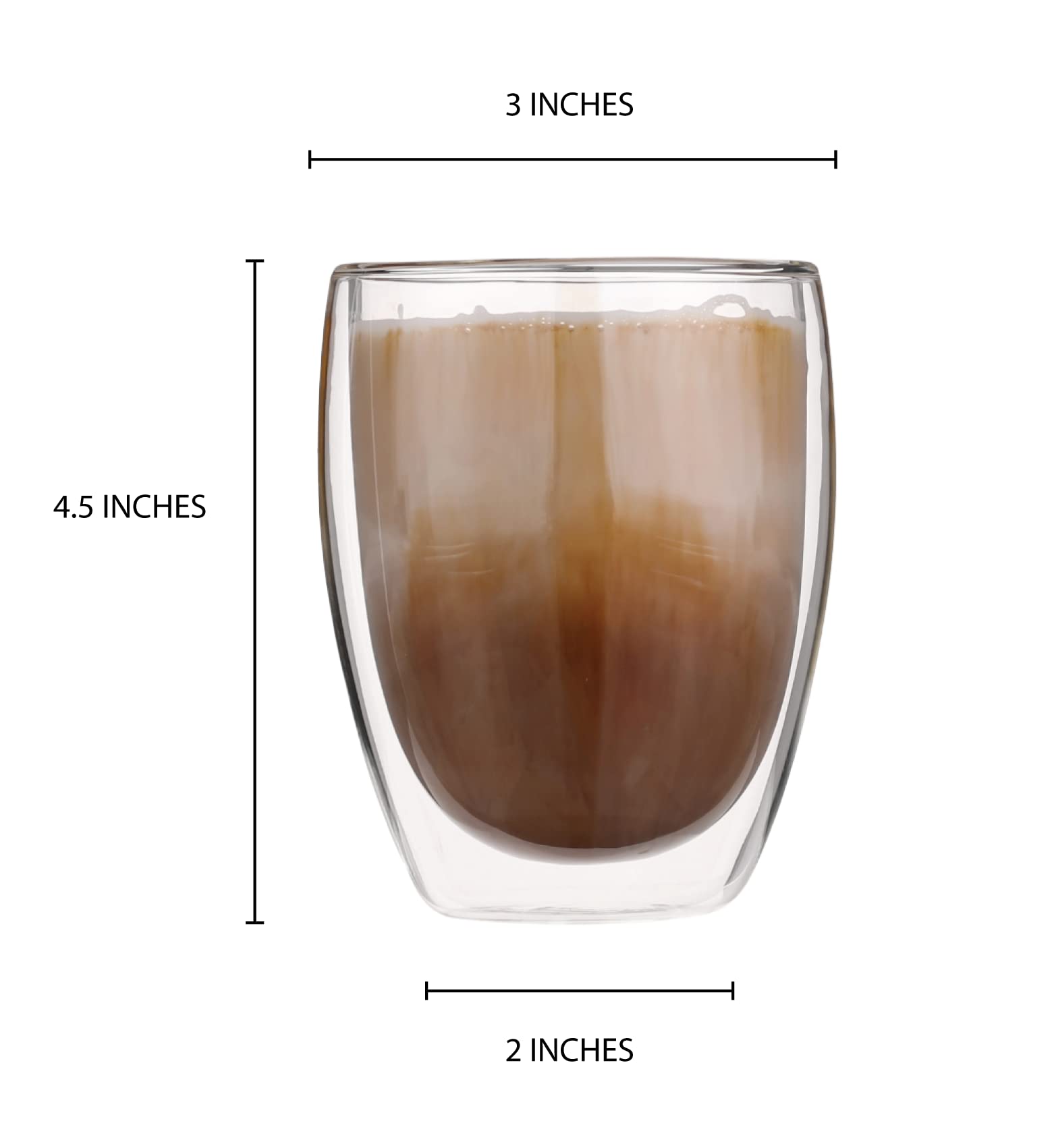 Double Wall Glass Coffee Mugs - 8.5oz/12oz