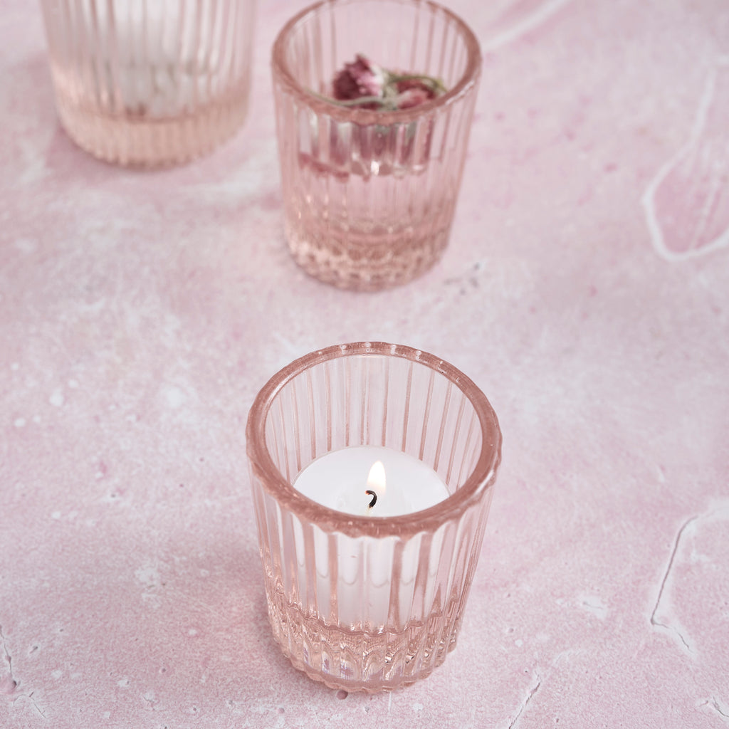 Pressed Pink Shot Glasses - Set of 6