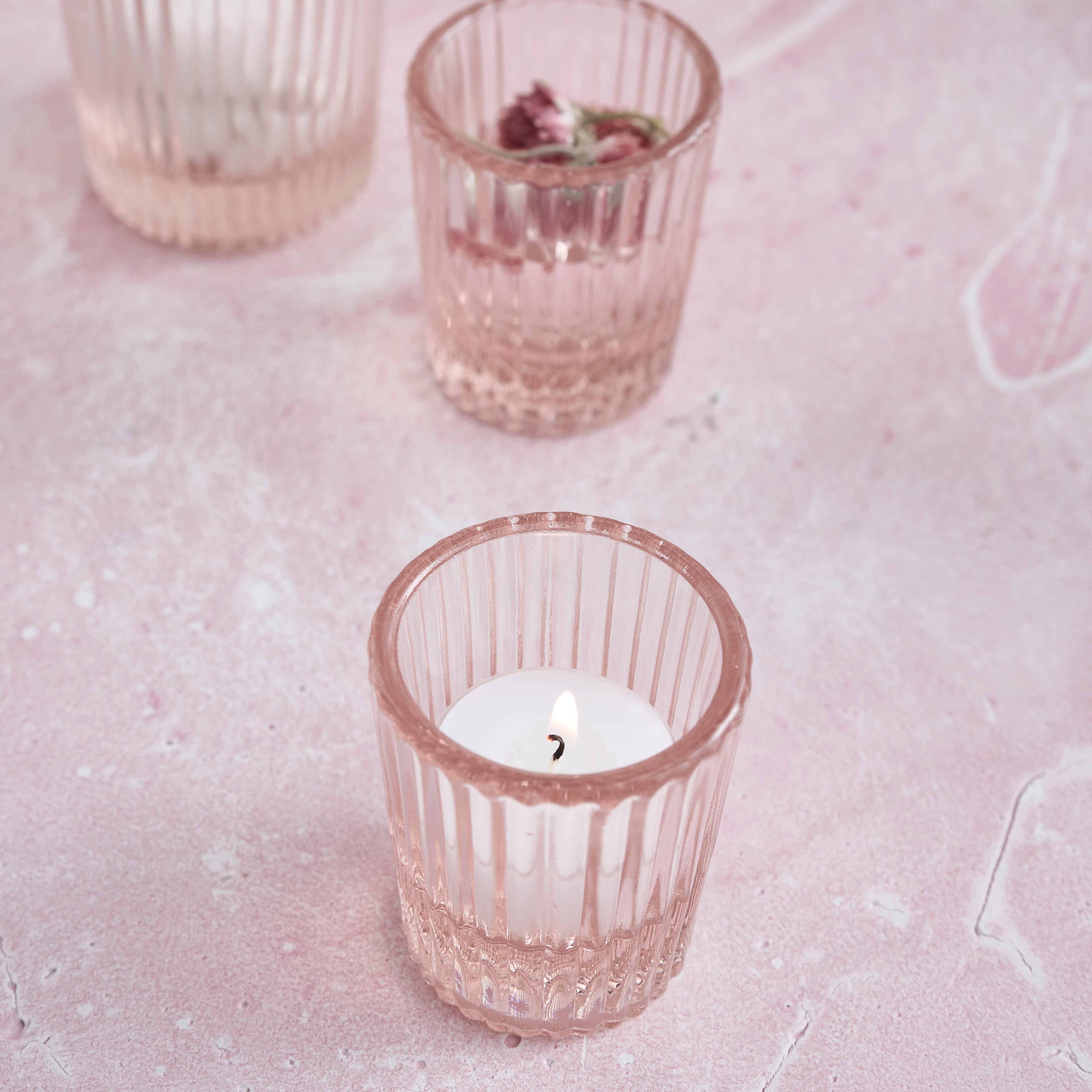 Pressed Pink Shot Glasses - Set of 6