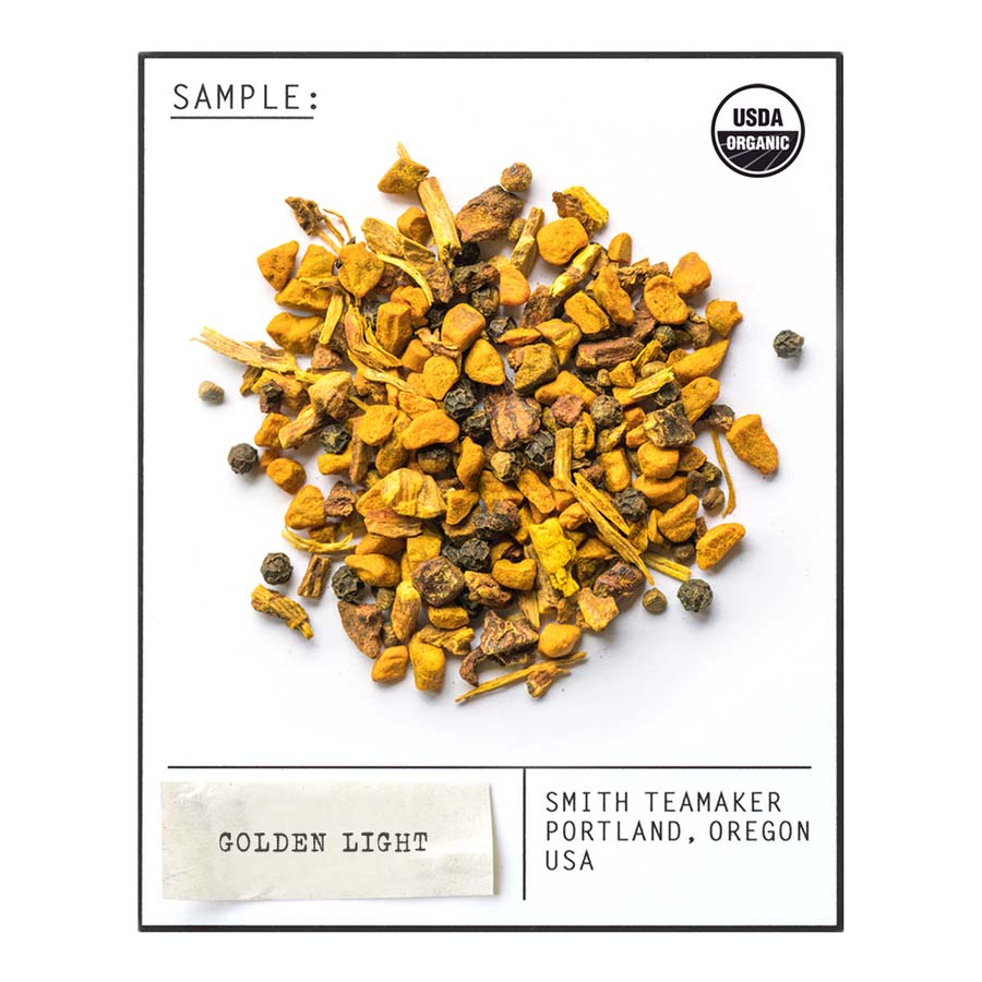 Smith Teamaker ORGANIC GOLDEN LIGHT TURMERIC BLEND NO. 54 (15 TEA BAGS, 1.85 OZ) Herbal Tea