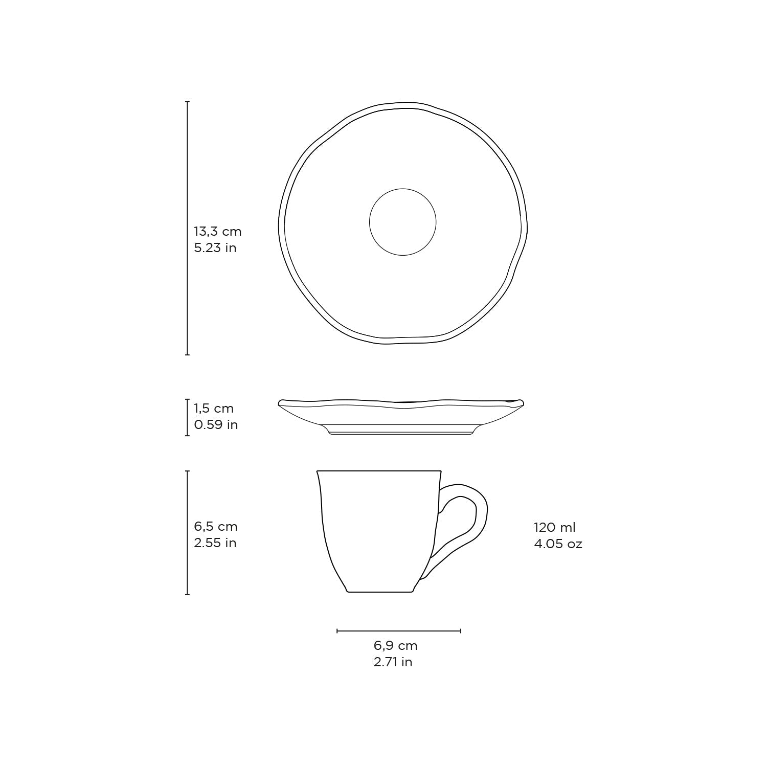 Porto Brasil Cup & Saucer Set of 6