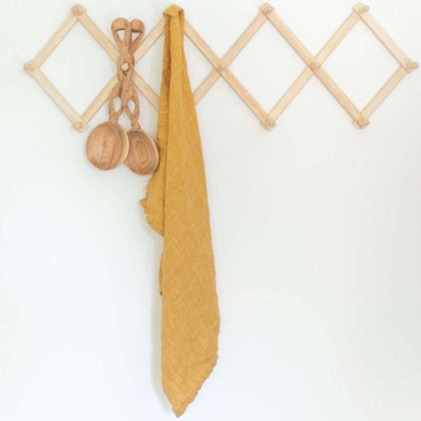 Creative Women Stone Washed Linen Tea Towel - Gold