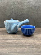 Inoue Hitugana Ocean Blue Mino-yaki Yunomi - Japanese Sencha Teacup