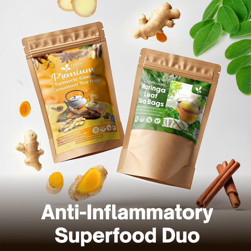 FreshDrinkUS Turmeric & Moringa Tea Duo