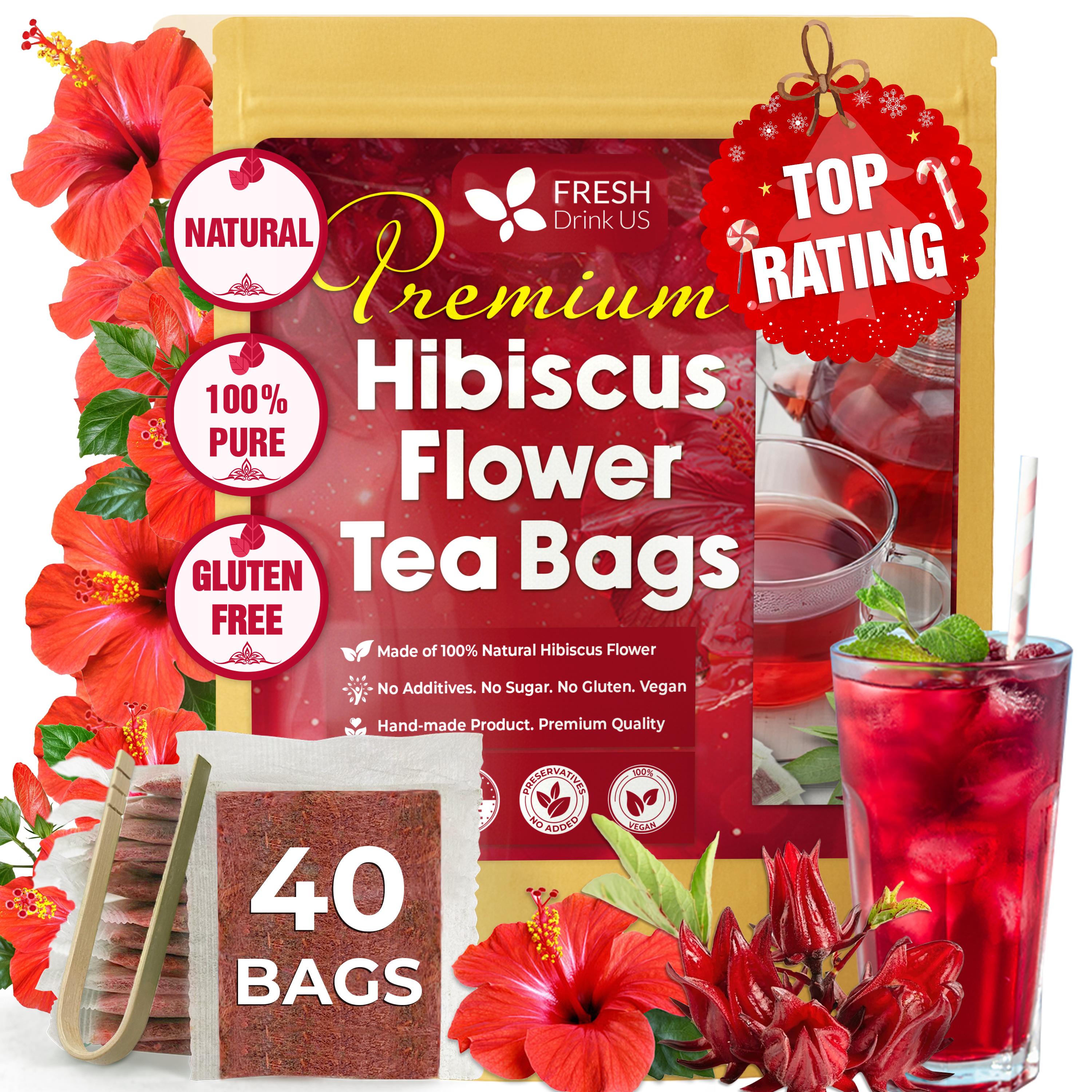 FreshDrinkUS Hibiscus Flower Tea Bags