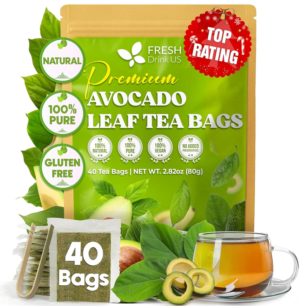 Natural Avocado Whole Leaves Dried, Tea Bags, 100% Pure from Avocado Leaves, Avocado Leaf Tea, Hojas de Aguacate Seca, No Additives, No Caffeine, Vegan Herbal Tea