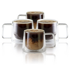Double Walled Glass Coffee Drink Mug with Handle